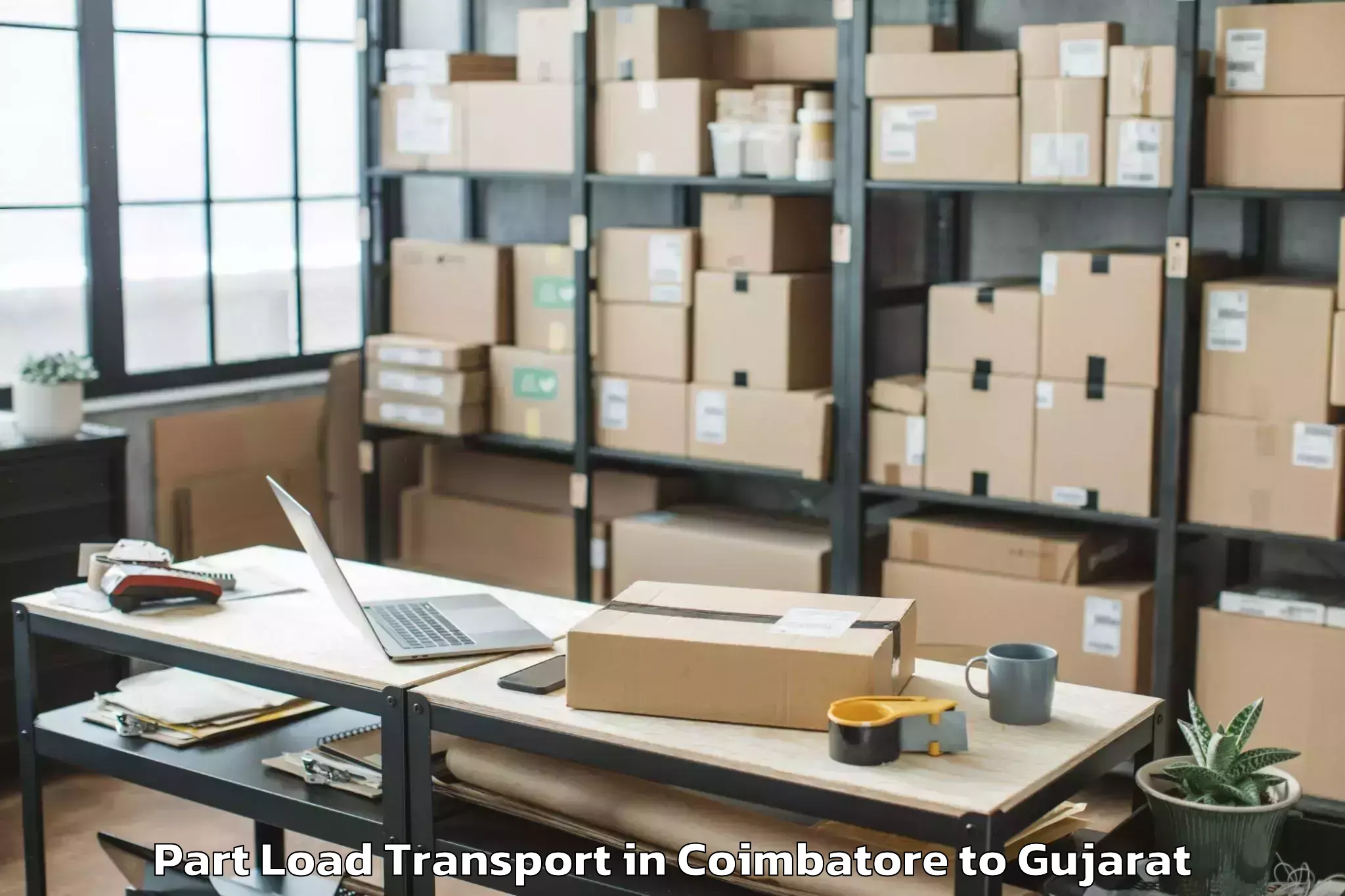 Book Coimbatore to Ankleshwar Part Load Transport Online